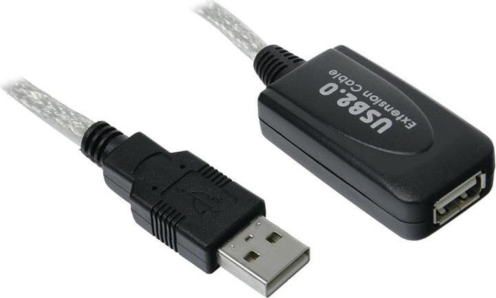 Actual product image InLine USB 2.0 active extension 5m with signal amplification / repeater male A to female A 5m (5 m, USB 2.0)