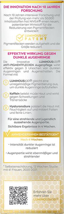Actual product image NIVEA DUPLIKAT Cellular Luminous630 Anti-Dark Circles Eye Cream (Crème, 15 ml)