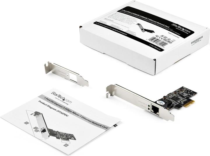 Produktbild StarTech .com ST2GPEX PCI Express Netzwerkkarte (1 Port, 2.5Gbps 2.5GBASE-T, PCIe LAN Adapter Karte) (Ethernet, RJ45)