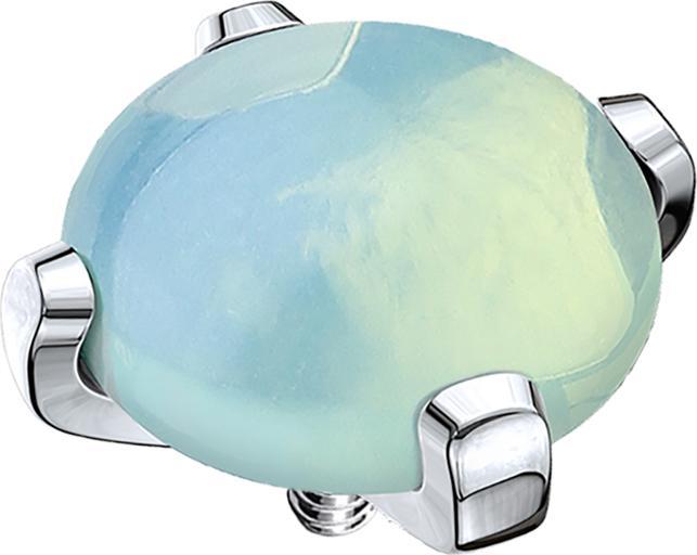 Produktbild Star Piercing Dermal Anchor Kuppel mit Jade Stein (ohne Messing, Chirurgenstahl 316L, Mineralisch)