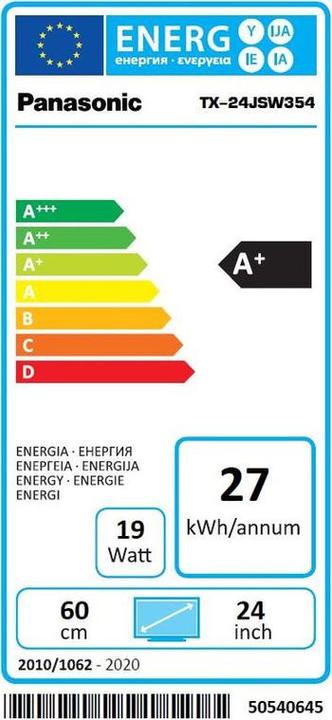 Energy Label Panasonic TX -24JSW354 (24", JSW354, LED, HD, 2021)