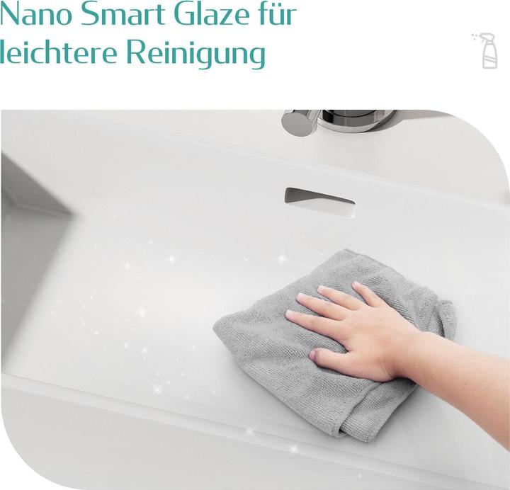 Immagine prodotto Emke Lavabo da appoggio, in ceramica, a parete/da appoggio, bianco lucido, con foro per rubinetto (365 mm, 515 mm)