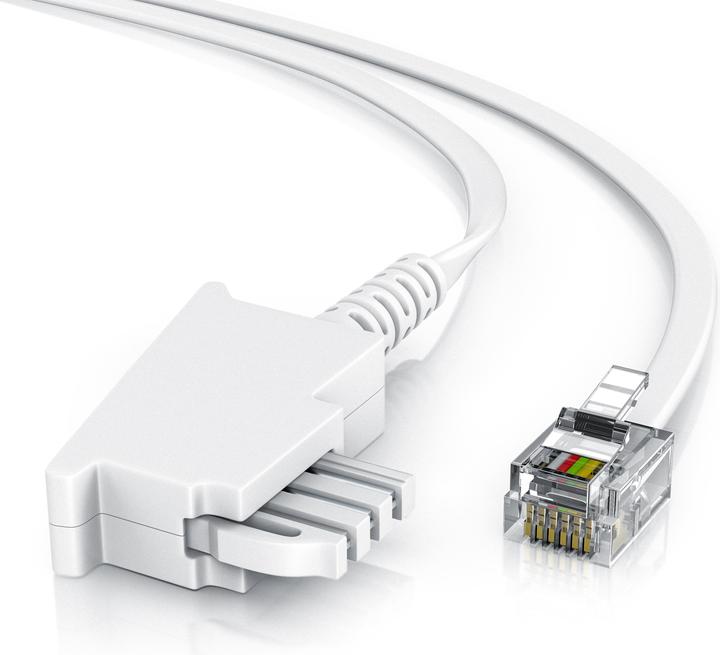 Immagine prodotto CSL Cavo telefonico piatto, spina TAE-F a RJ11, presa telefonica a telefono, cavo piatto, fax