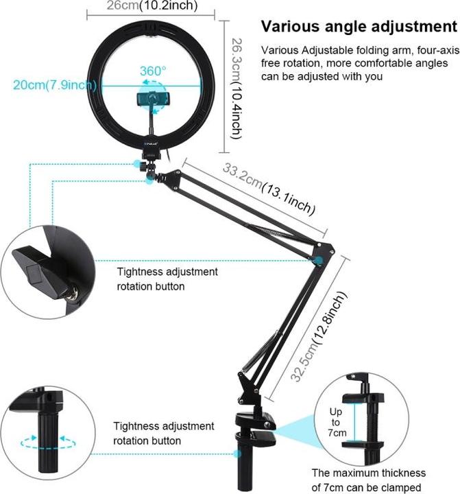 Produktbild Puluz Schreibtisch Ringlicht 27 (Ringleuchte)