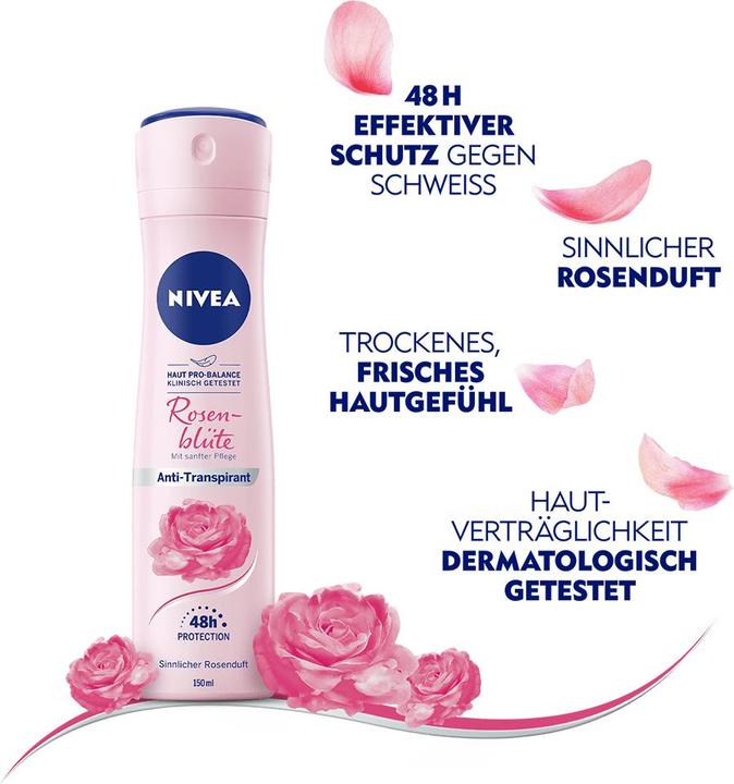 Produktbild NIVEA deospray rosenblüte, 150ml Flasche (Spray, 150 ml)