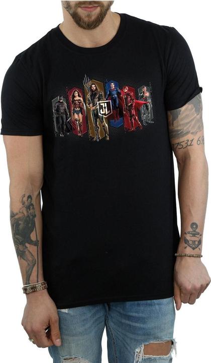 Image du produit - T-shirt JUSTICE LEAGUE MOVIE TEAM HEXAGONS - Homme (XXL)