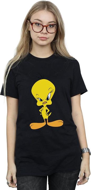 Image du produit Looney Tunes Femme/Les femmes - T-shirt boyfriend en coton avec Tweety en colère (L)