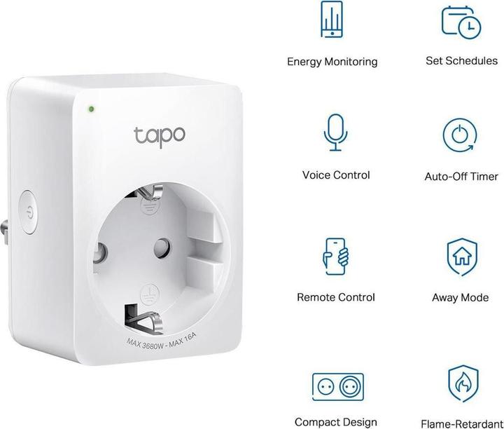 Actual product image Abus TPLLTAPOP110 UK - TP-Link Tapo P110 Smart Plug Type G (UK) Wi-Fi with Energy Monitoring