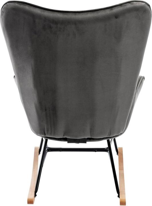 Image du produit CLP fauteuil à bascule Sanka velours, gris foncé