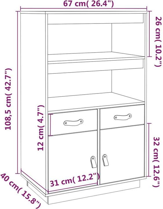 Produktbild VidaXL Ramona (67 x 40 x 108.5 cm)