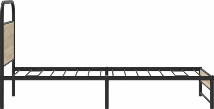 Produktbild VidaXL Bettgestell ohne Matratze 90x200 cm Räuchereiche Holzwerkstoff (90 x 200 cm)