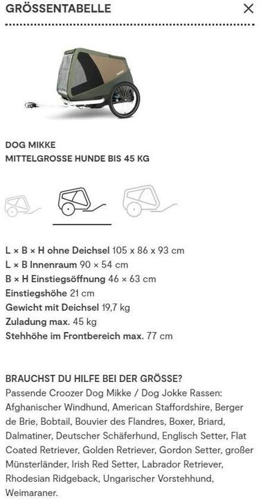 Actual product image Croozer Remorque Dog Mikke
