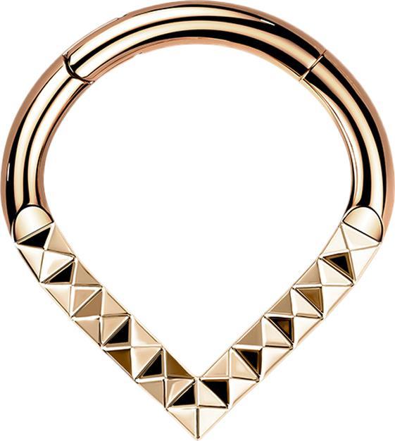 Star Piercing Micro Segmentring klappbar Winkel rosegold Winkelmuster (Titan G23, ohne Messing)