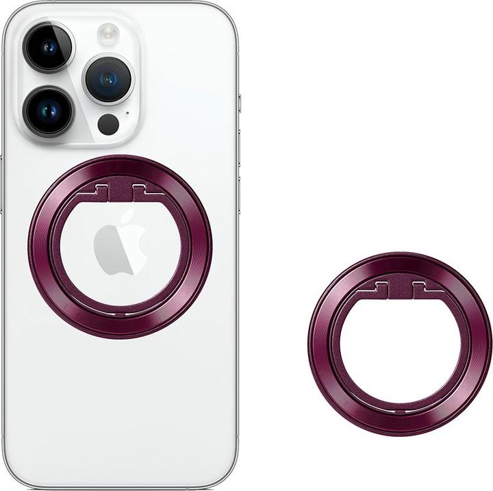 Produktbild Techsuit - MagSafe Phone Ring (MPR2) - Round Shape, Aluminium Alloy - Burgundy