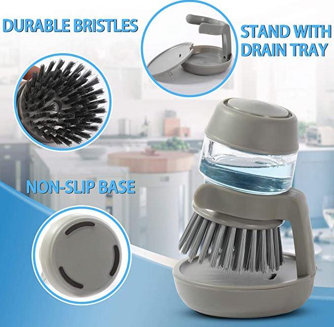 Image du produit PhoneLook Mini brosse de nettoyage vaisselle avec distributeur de savon et support