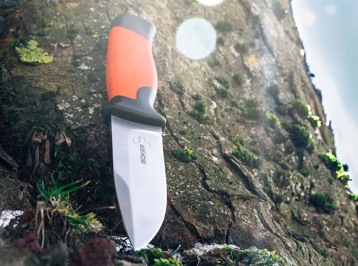 Produktbild Böker Plus 02BO014 Outdoorsman XL Feststehendes Messer aus 12C27-Stahl und Gummi in der Farbe Orange (11.30 cm)