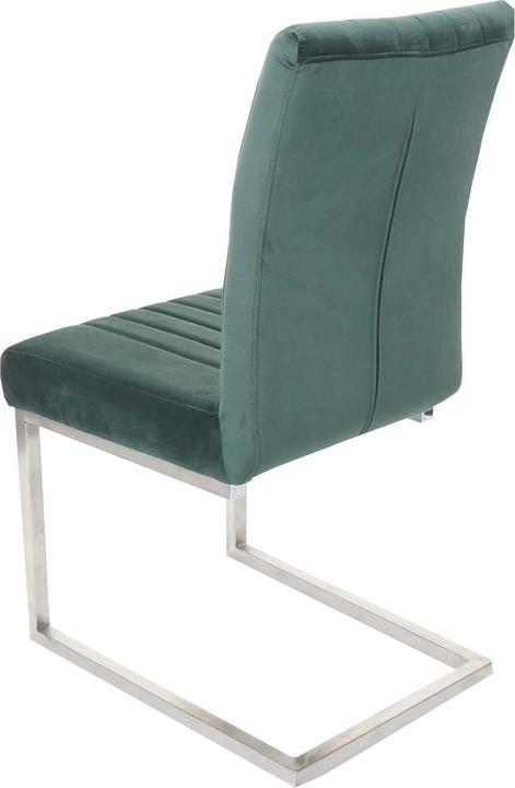 Image du produit Mendler Lot de 2 chaises cantilever HWC-L14, velours acier inoxydable brossé - vert