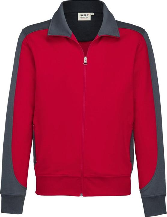 Actual product image Hakro Sweat jacket Contrast Perf red/anthracite size XL (XL)