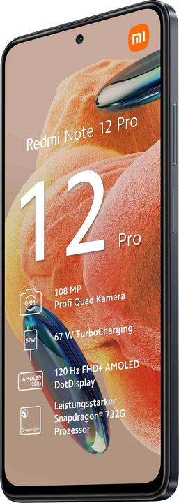 Actual product image Xiaomi Redmi Note 12 Pro 4G (256 GB, Graphite gray, 6.67", Hybrid Dual SIM, 108 Mpx, 4G)