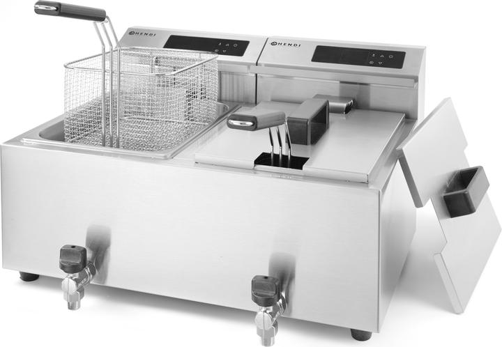 Immagine prodotto Hendi Friggitrice Profi Line digitale con rubinetto di scarico 2 x 8 l