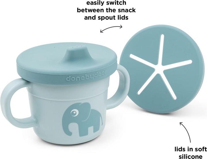 Produktbild Done by Deer Snack & Trinkbecher Set Elphee Blau