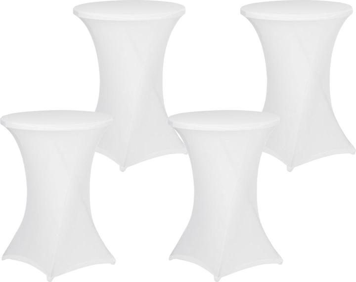 Produktbild Arti Casa 4er-Set Weisse Stehtischhusse für Tische bis 115cm, Ø 90cm