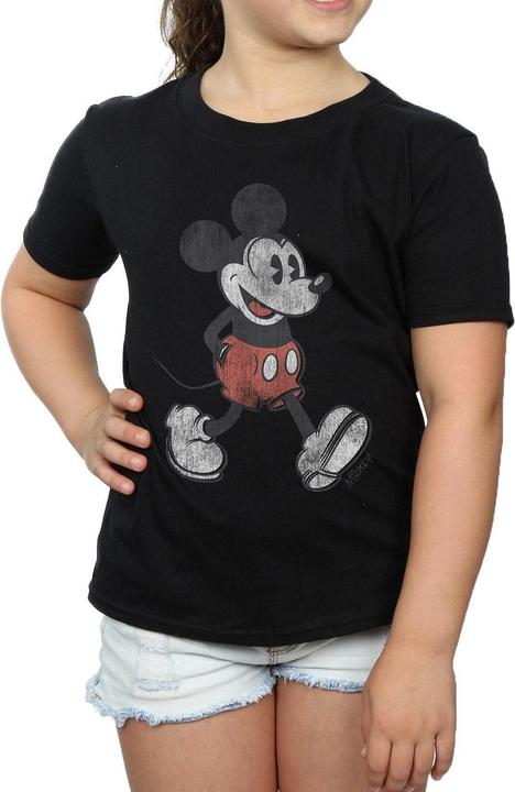 Actual product image Disney Girls Mickey Mouse Walking Cotton T-Shirt (116)