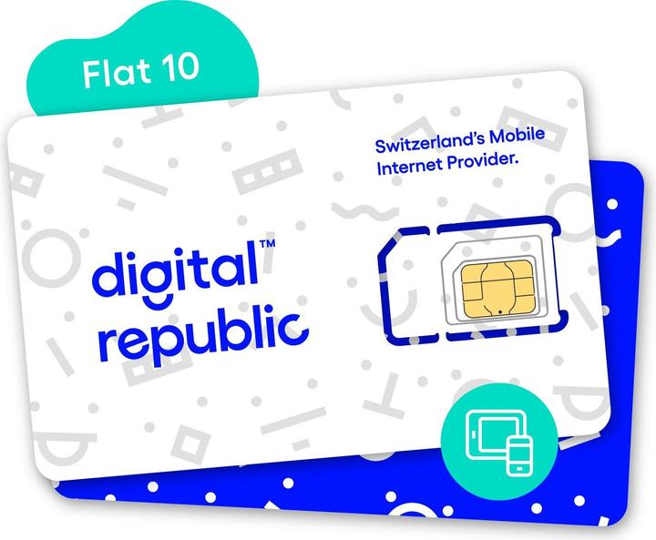 Digital Republic Carte SIM Internet illimité pendant 365 jours - Vitesse moyenne (Illimité)