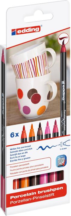 Produktbild Edding Porzellan-Stifte warme Farben Satz von 6pcs. (Mehrfarbig, 4 mm, 6 x)