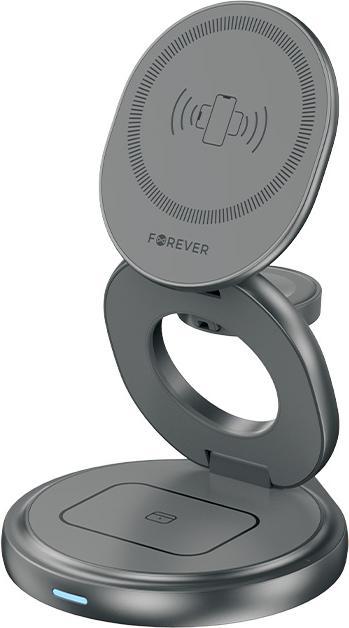 Actual product image Forever MAWC-200 magnetic wireless charger 15W grey 3in1 (15 W)