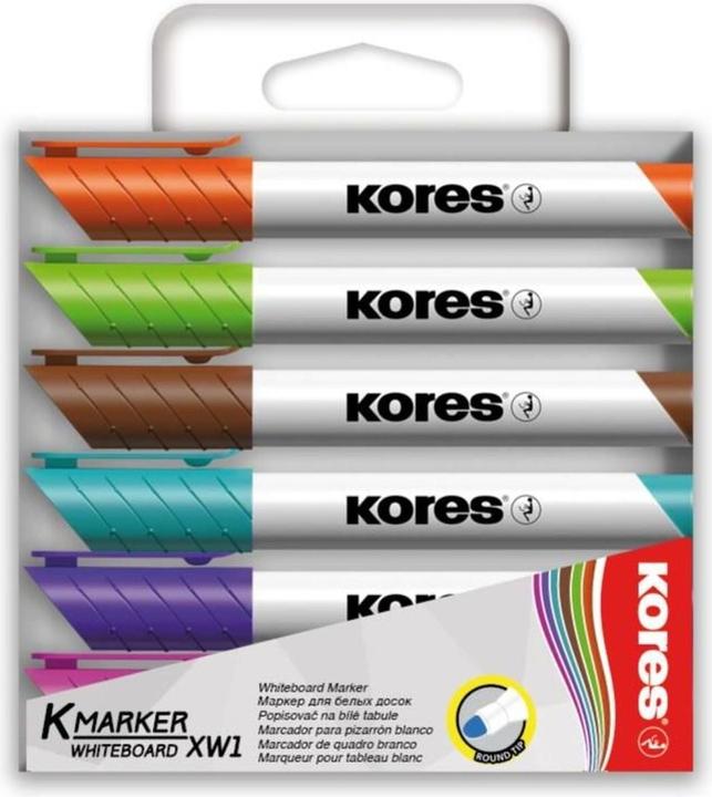Kores K-Marker Lavagna bianca (Pink, Viola, Turchese, Marrone, Verde chiaro, Arancia, 3 mm, 6 x)