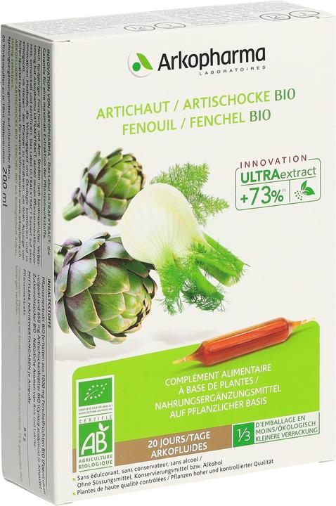 Actual product image Arkopharma Arkofluide Bio Artischocke-Fenchel (40 Piece, Ampoule, 371 g)