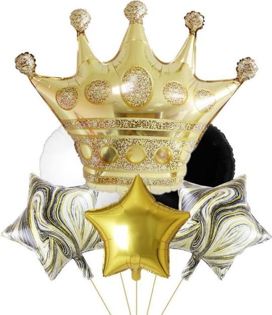 Produktbild RS-Segelken Folienballon Bouquet Krone Gold Supershape