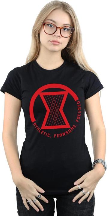 Actual product image Womens/Ladies Black Widow Movie Athletic Logo Cotton T-Shirt (XL)