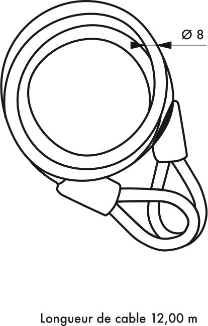 Immagine prodotto Thirard Cestello antivolo twisty, vélo, abris de jardin, ø 8, 12.00m, acier gaine pvc -