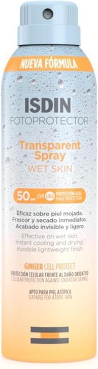 Isdin Photo Protection Spray Transparent Peau Mouillée Spf 50 250ml (Spray solaire, SPF 50, 250 ml)
