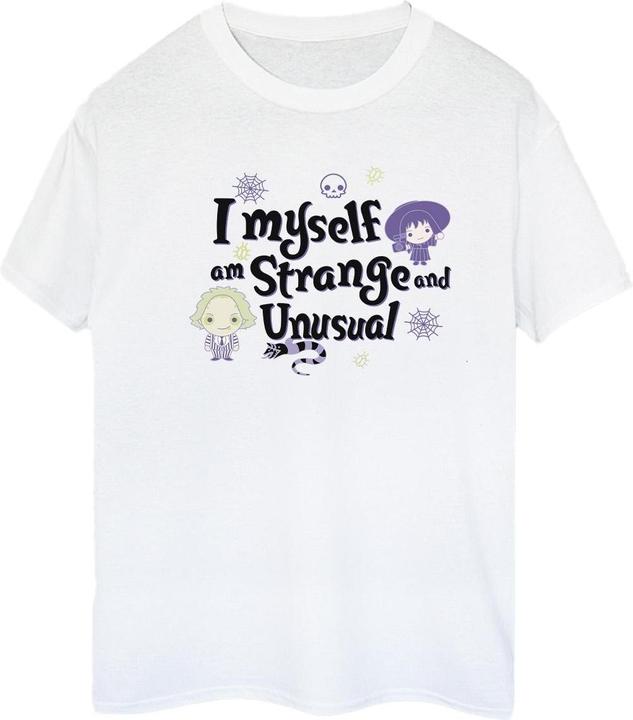 Actual product image Beetlejuice Womens/Ladies I Myself Am Strange And Unusual Cotton Boyfriend T-Shirt (XL)