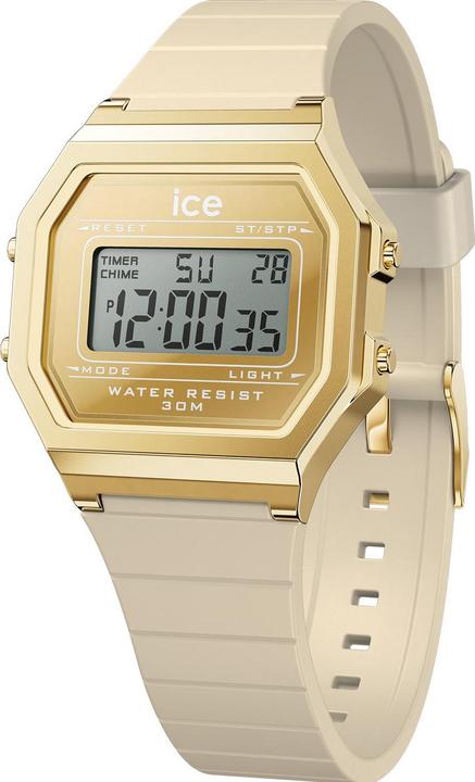 Produktbild ICE Watch ICE-Watch ICE digit retro - Metal gold mirror - Almond skin - Small Armbanduhr (32 mm)