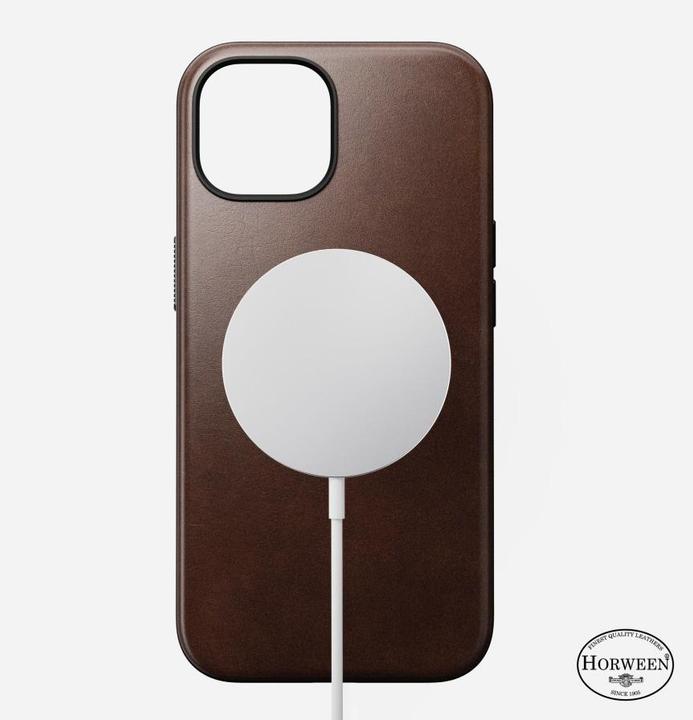 Actual product image Nomad Back Cover Modern Leather Horween iPhone 15 Black (Apple iPhone 15)