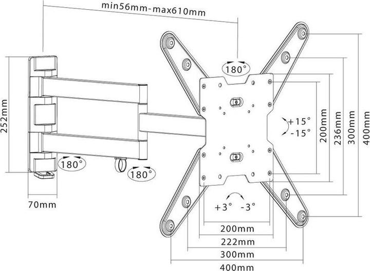Actual product image Xantron PRO-FM400 (Wall, 55", 35 kg)
