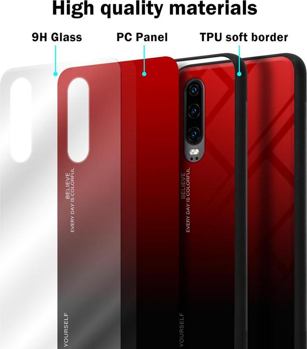 Actual product image Cadorabo TPU 2 colors glass cover (Huawei P30)