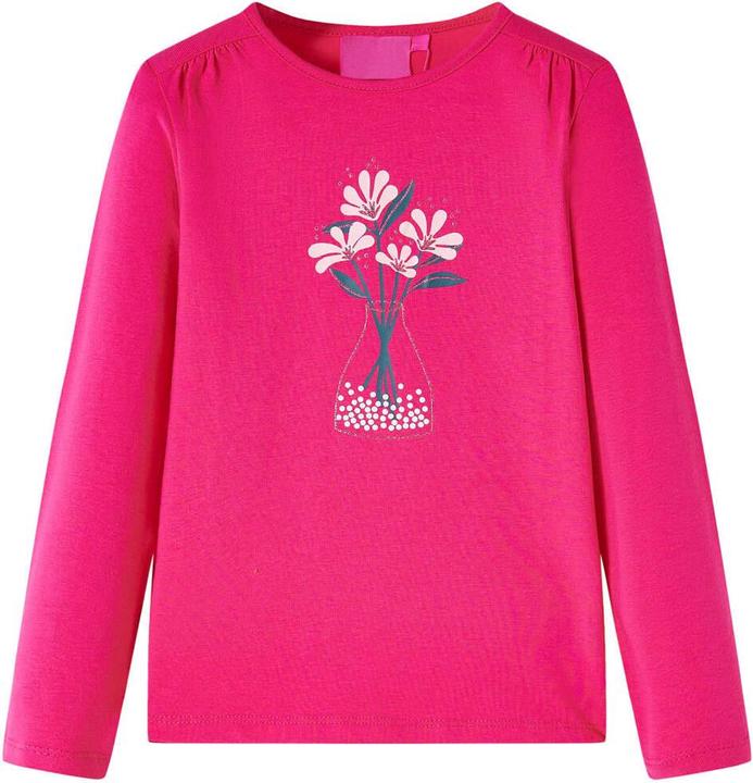 VidaXL Kinder-Langarmshirt Knallrosa 104,Material: 95 % Baumwolle (104)