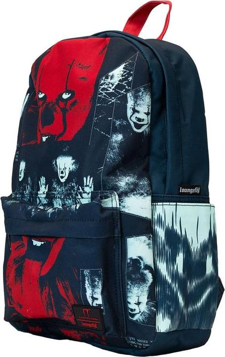 Actual product image Loungefly IT by Full-Size Backpack Pennywise I Heart Horror