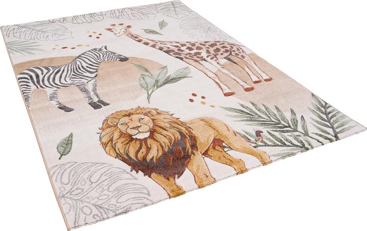 Image du produit Pergamon Kinder Teppich Maui Kids Giraffe Zebra Löwe (140 x 200 cm)