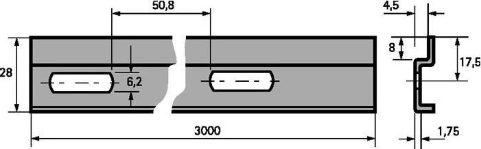 Actual product image Hettich Suspension rail type B 3000 mm 150 kg (1 pcs.)
