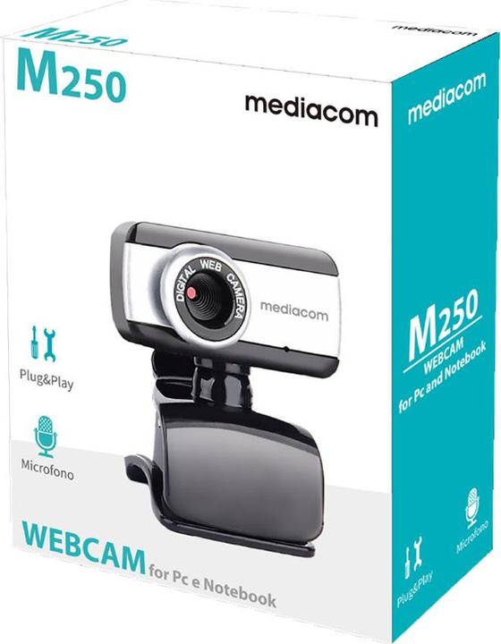 Image du produit Mediacom Webcam M250 640 x 480 pixels USB 2.0 Noir, Argent (0.31 Mpx)