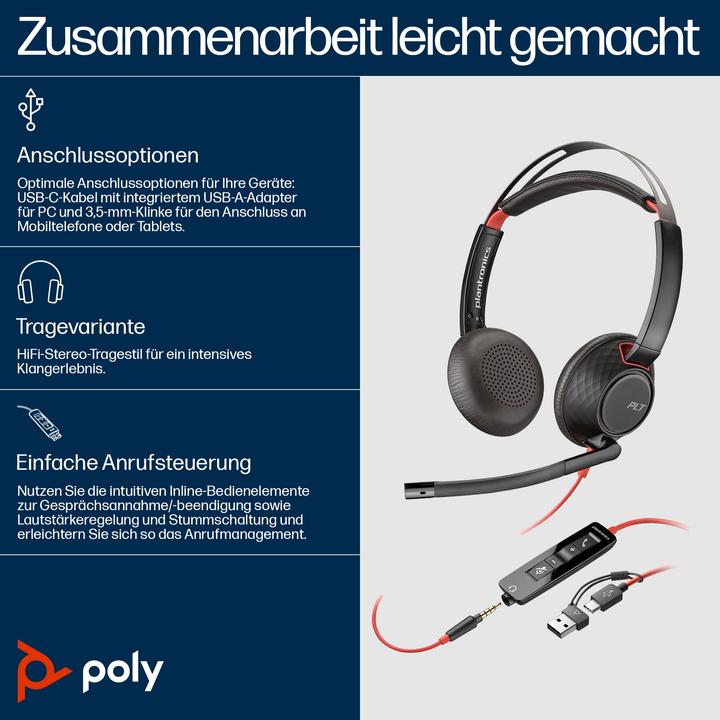Produktbild Poly Blackwire C5220 (Kabelgebunden, USB-A)