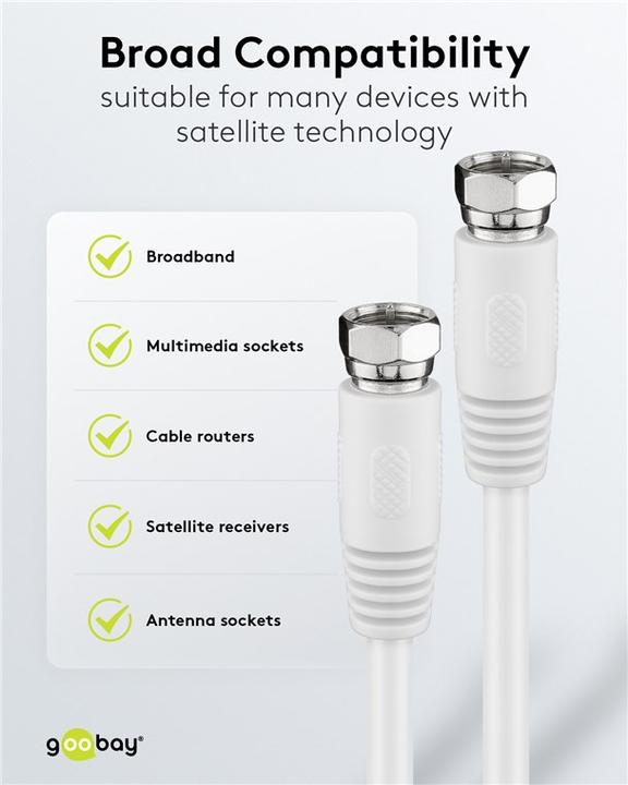 Image du produit Goobay Câble d'antenne SAT 80 dB, 2x blindé (80 dB, Câble d'antenne)