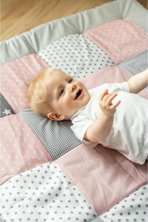 Immagine prodotto Ullenboom Coperta per bambini stelle rosa 120 cm x 120