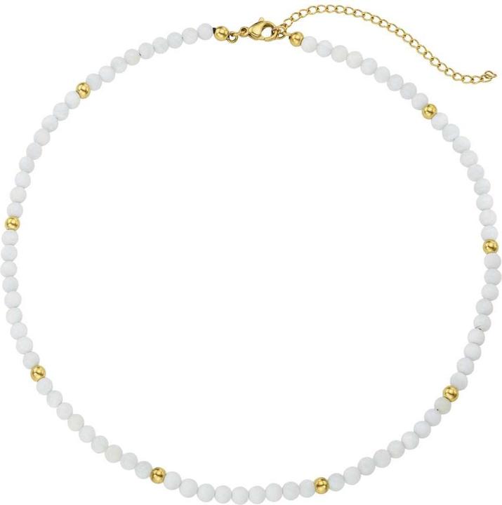 Produktbild Bijouteria Steinkette (Edelstahl, PVD Beschichtung (goldfarbig), Jade, 45 cm)